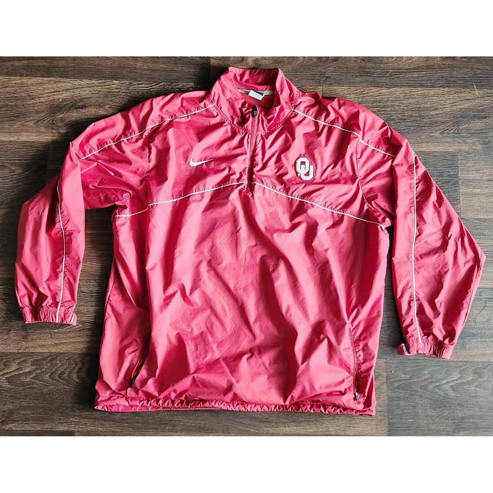 Nike Oklahoma Sooners Storm Fit Jacket Vented Back 1/4 Zip  Men Size XXL